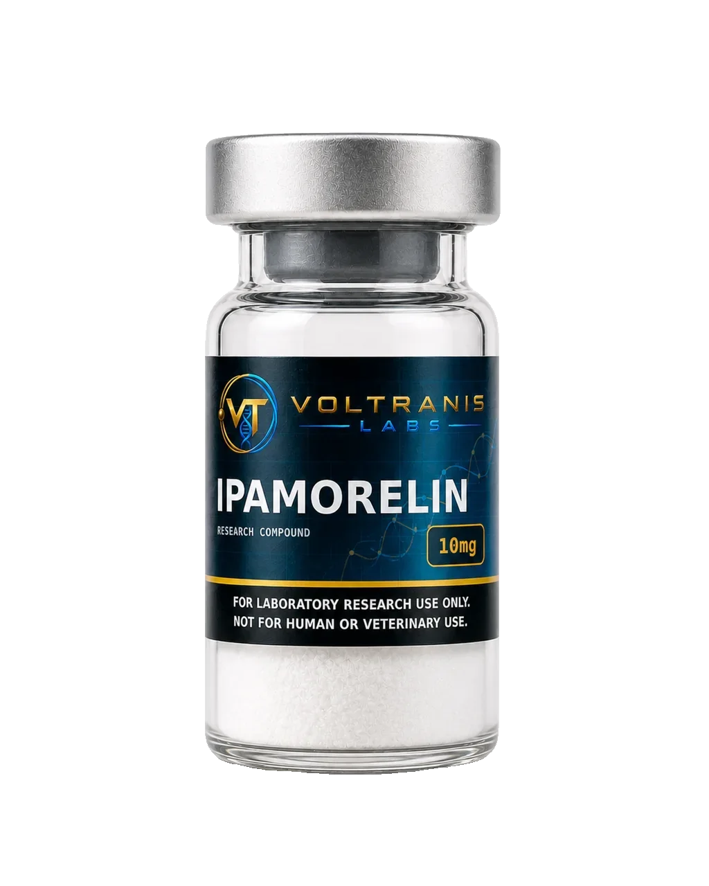 Ipamorelin 10mg — labelled vial, product photograph