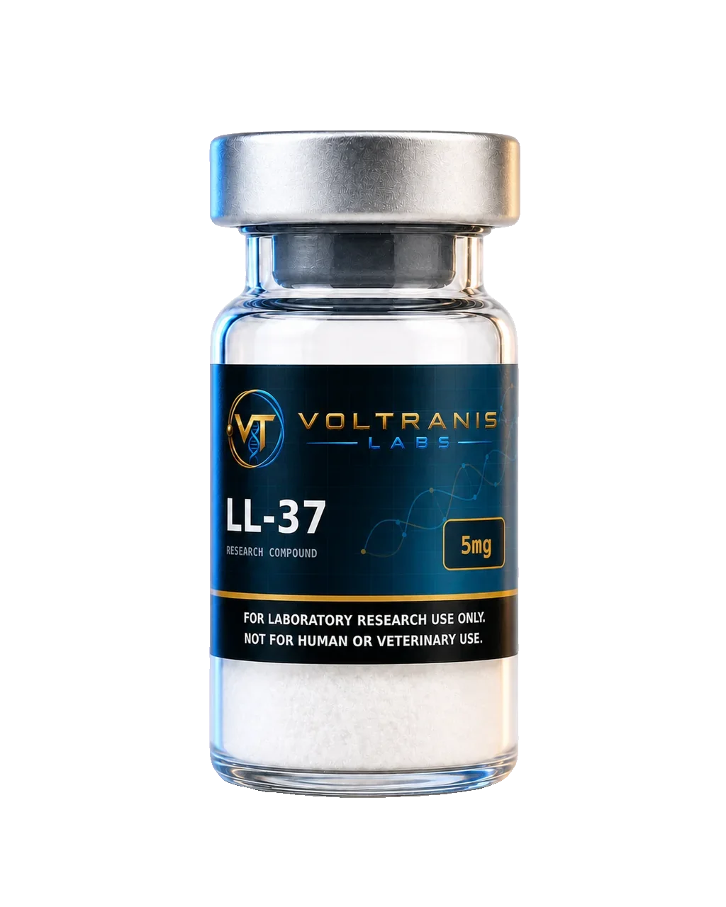 LL-37 5mg — labelled vial, product photograph