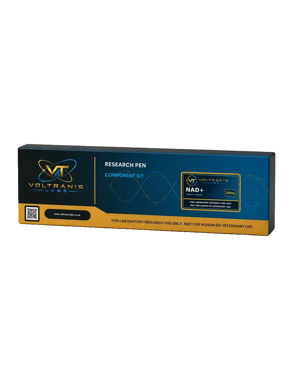 NAD+ 100mg — labelled pen box, product photograph