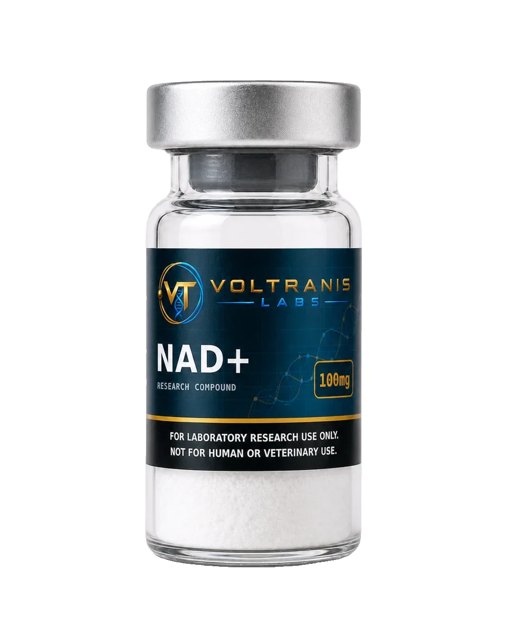 NAD+ 100mg — labelled vial, product photograph