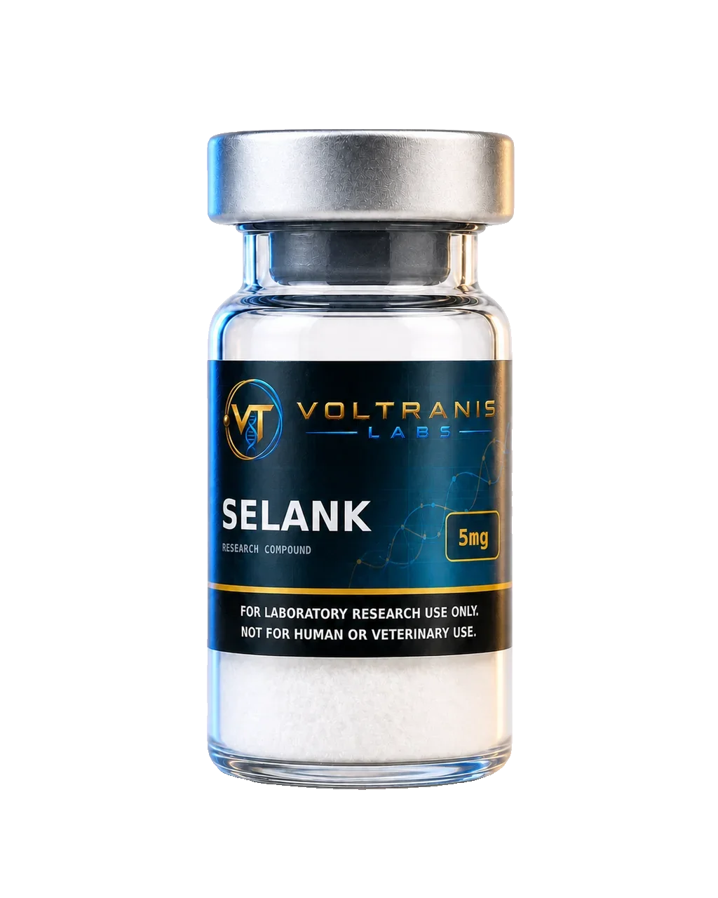 Selank 5mg — labelled vial, product photograph