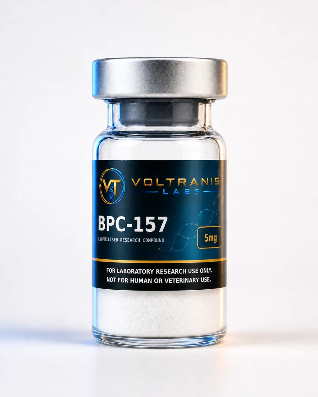 BPC-157 5mg — labelled vial, product photograph