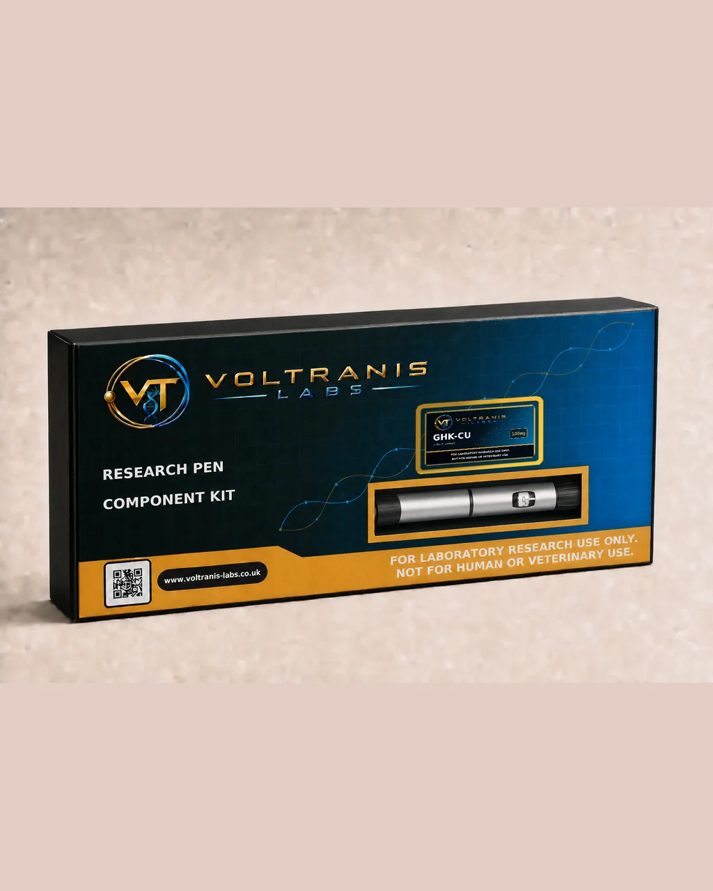 GHK-Cu Dual Cartridge 100mg — labelled pen box, product photograph