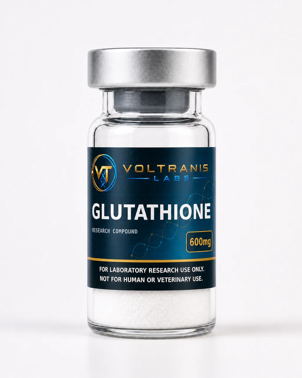 Glutathione 600mg — labelled vial, product photograph