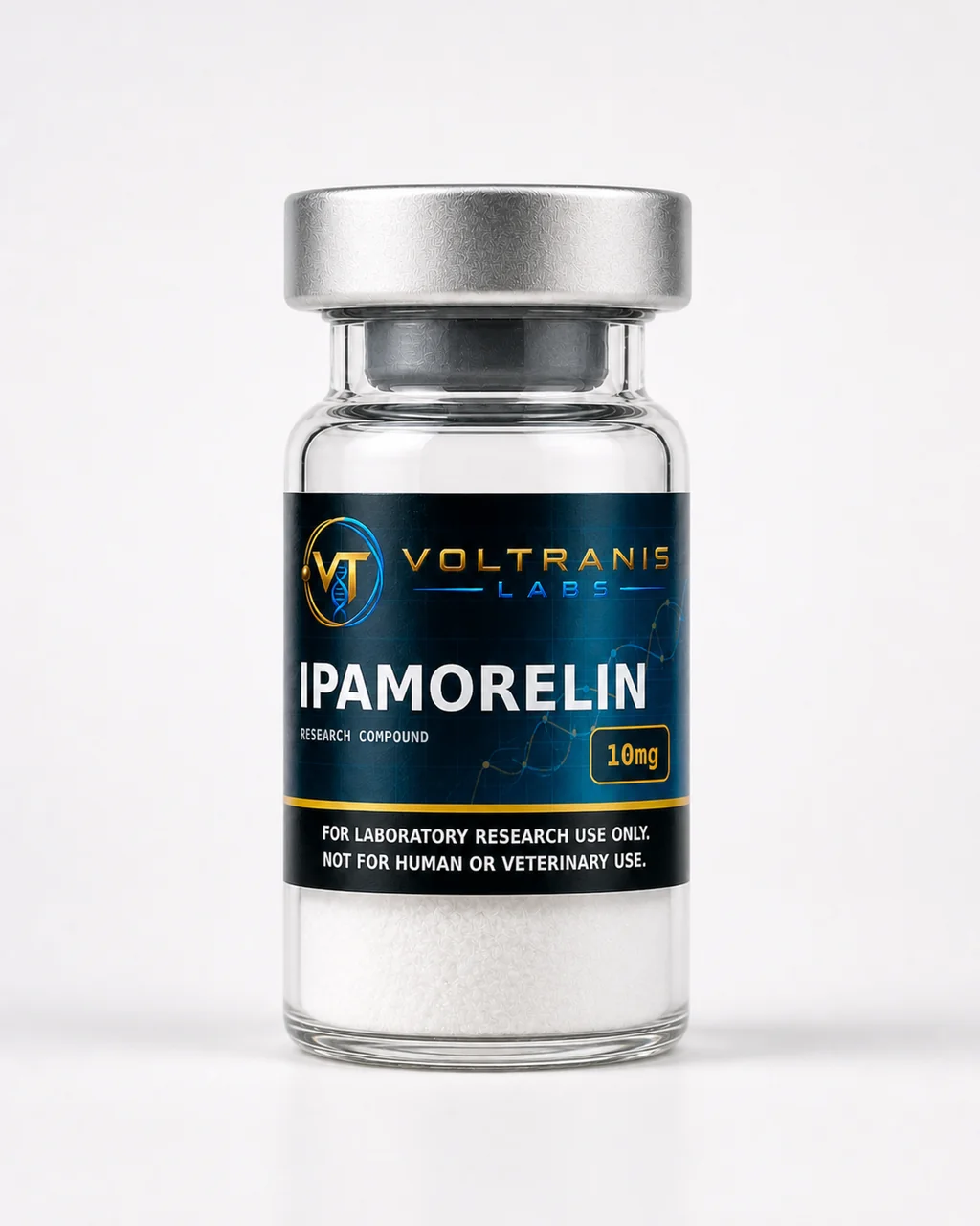 Ipamorelin 10mg — labelled vial, product photograph