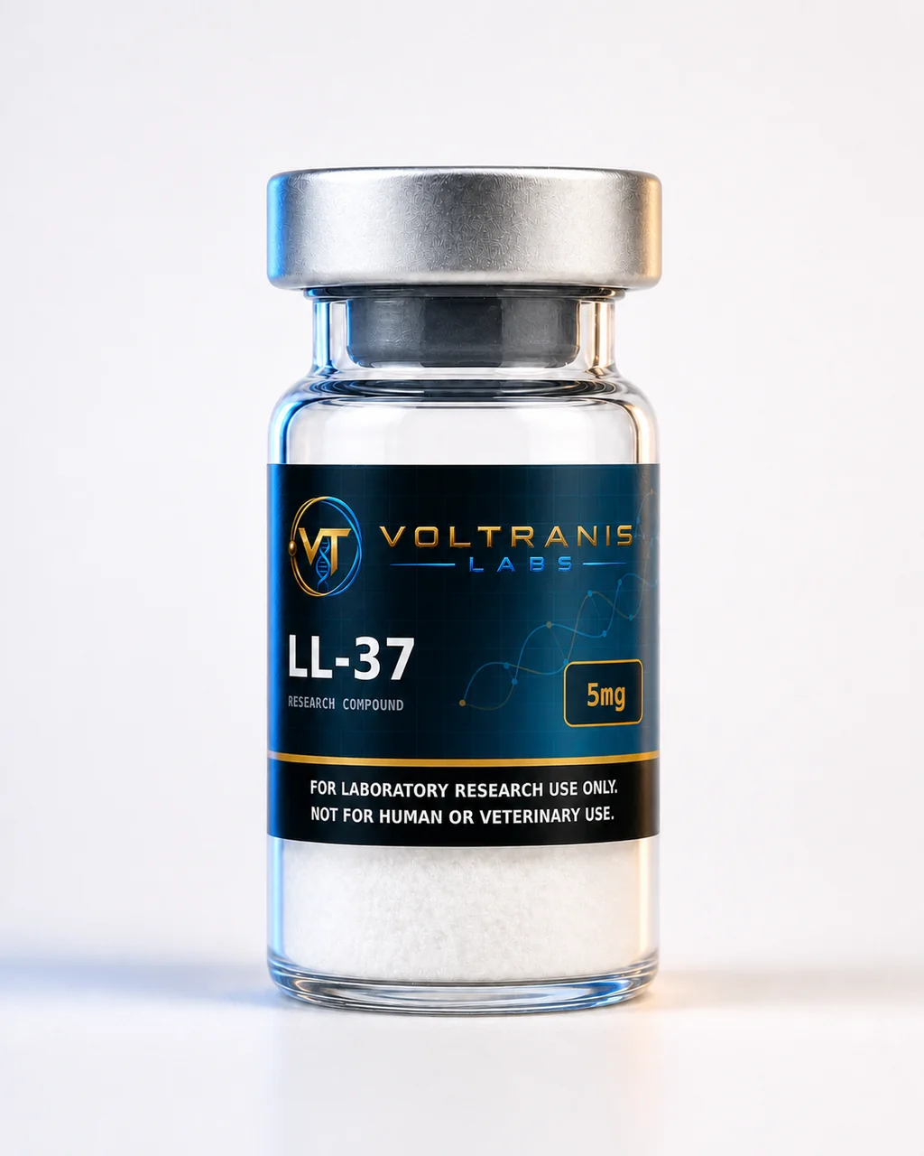LL-37 5mg — labelled vial, product photograph