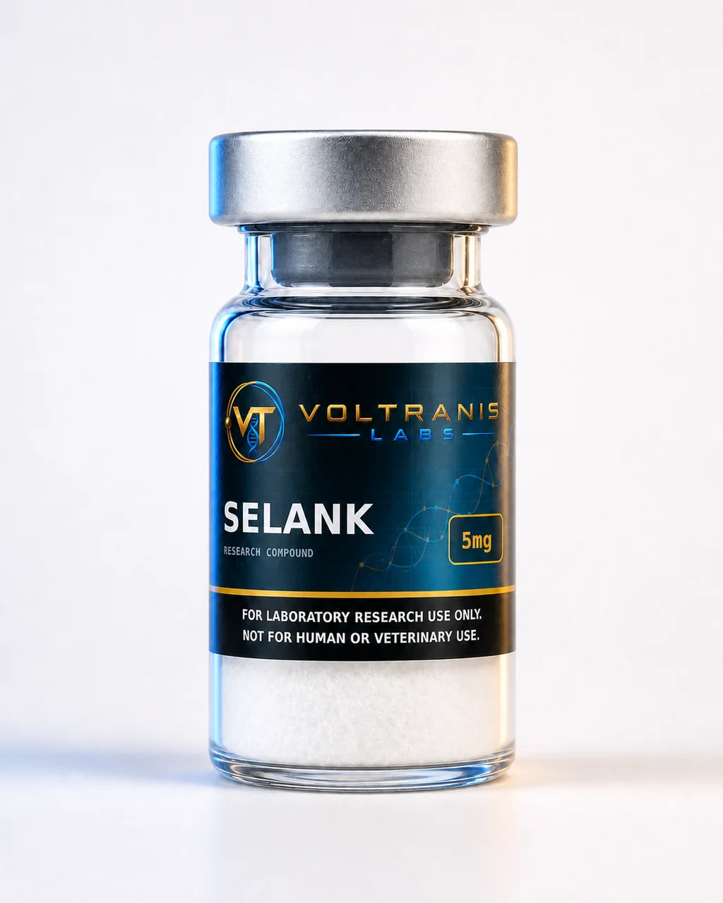Selank 5mg — labelled vial, product photograph