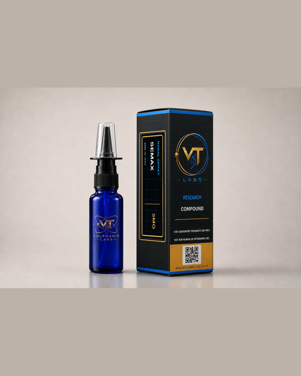 Semax 5mg — labelled nasal spray bottle and carton, product photograph