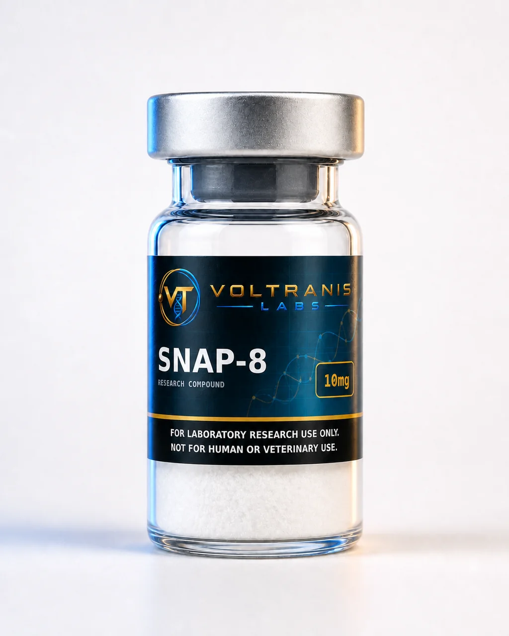 SNAP-8 10mg — labelled vial, product photograph