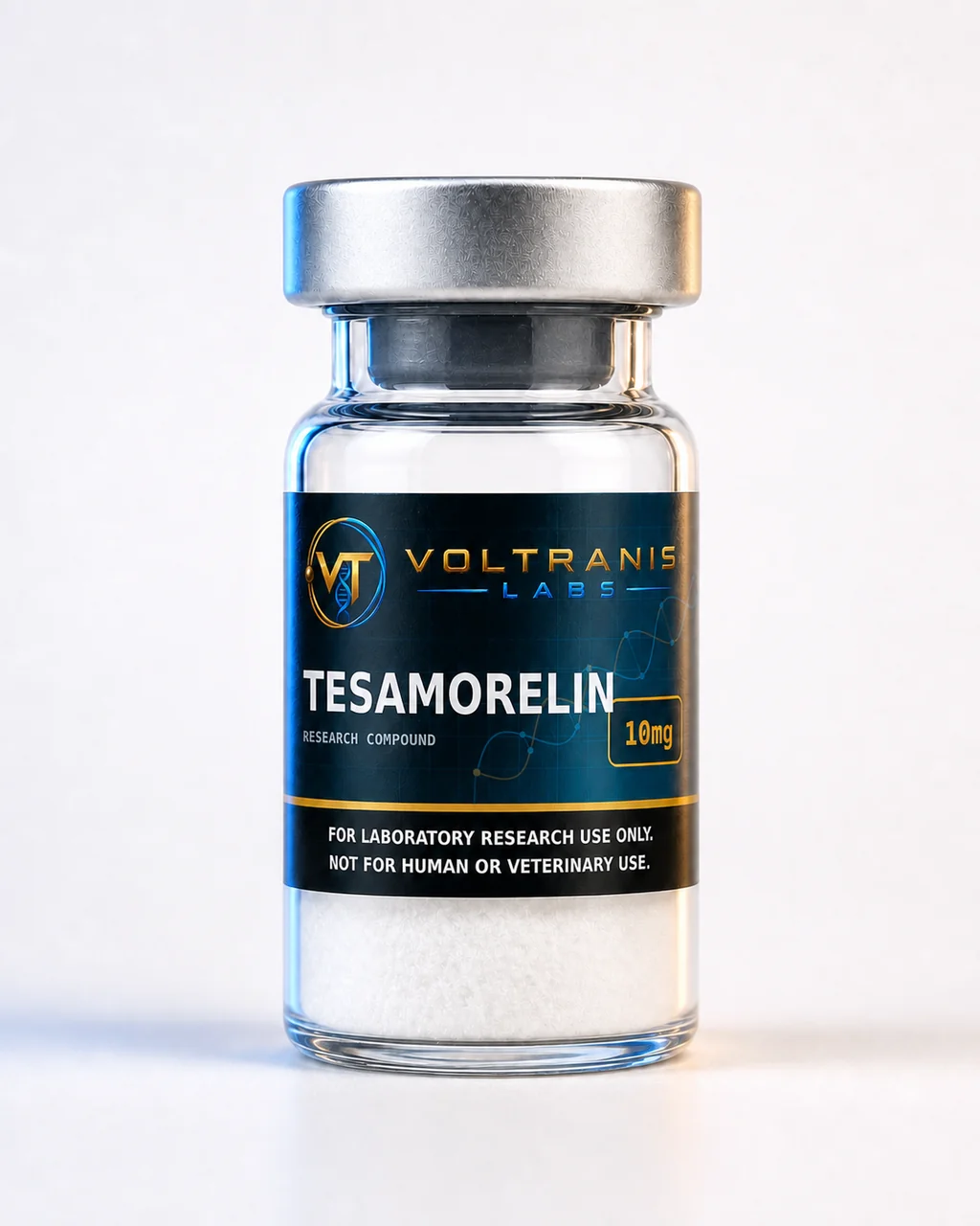 Tesamorelin 10mg — labelled vial, product photograph